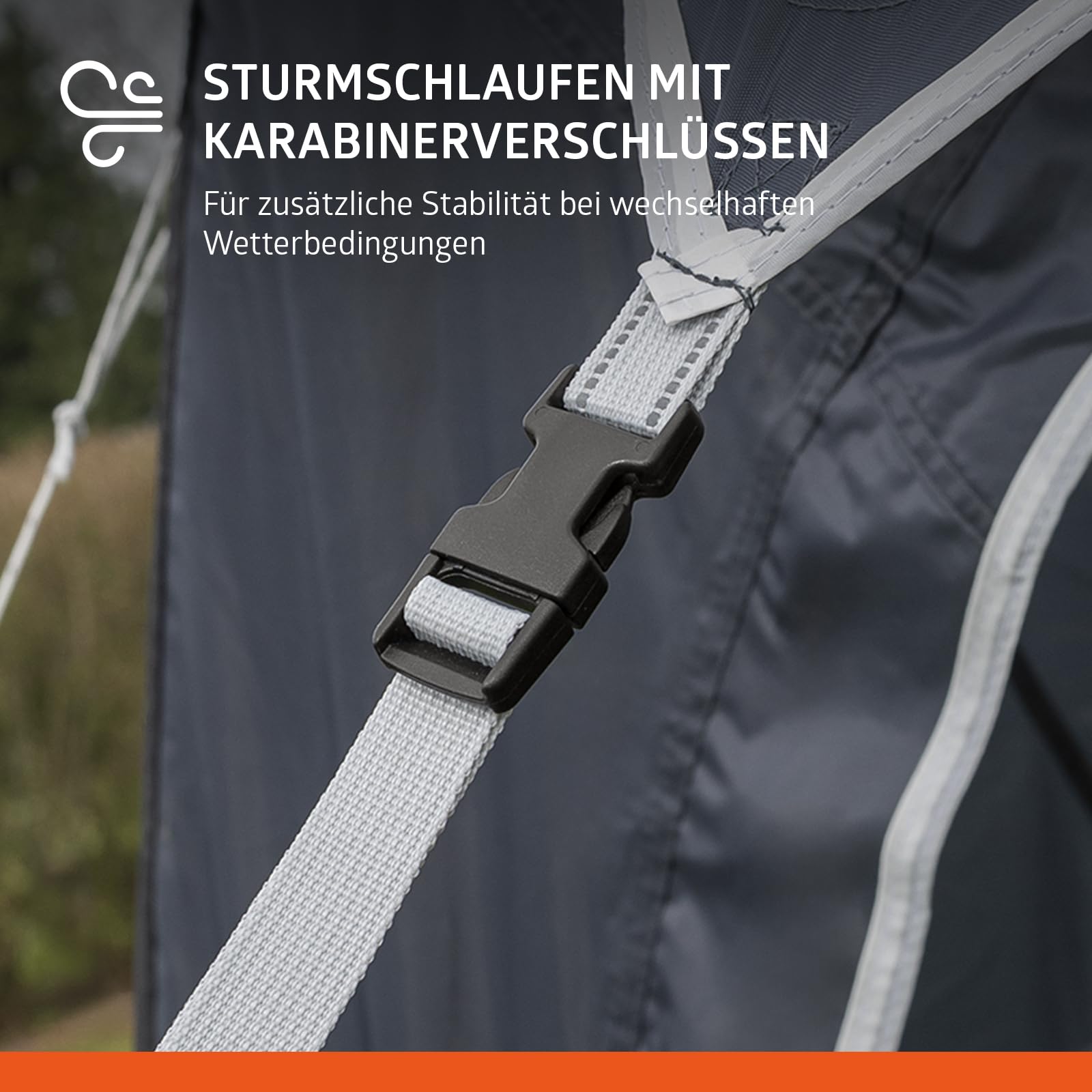 Campout Aufblasbares Busvorzelt für Campervan – 300 x 210 cm – 3000 mm Wassersäule – Anbauhöhe 180-210 cm – Aufbau in 15 Min – Inkl. Pumpe & Sturmabspannleinen