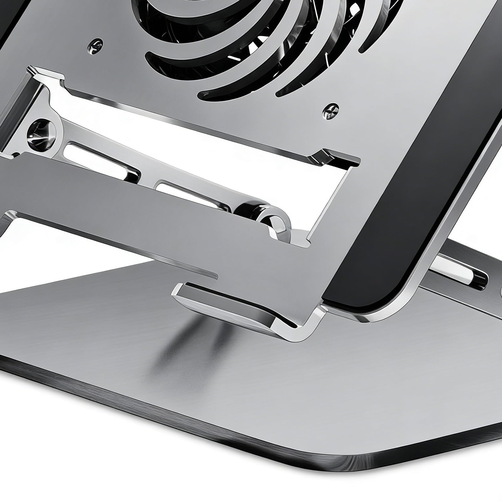 Supporto Laptop Base Portatile con Ventilatore in Acciaio al Carbonio | Supporto Per Computer Da Tavolo E Notebook per Tablet Notebook Ufficio Viaggio Scrivania Domestico