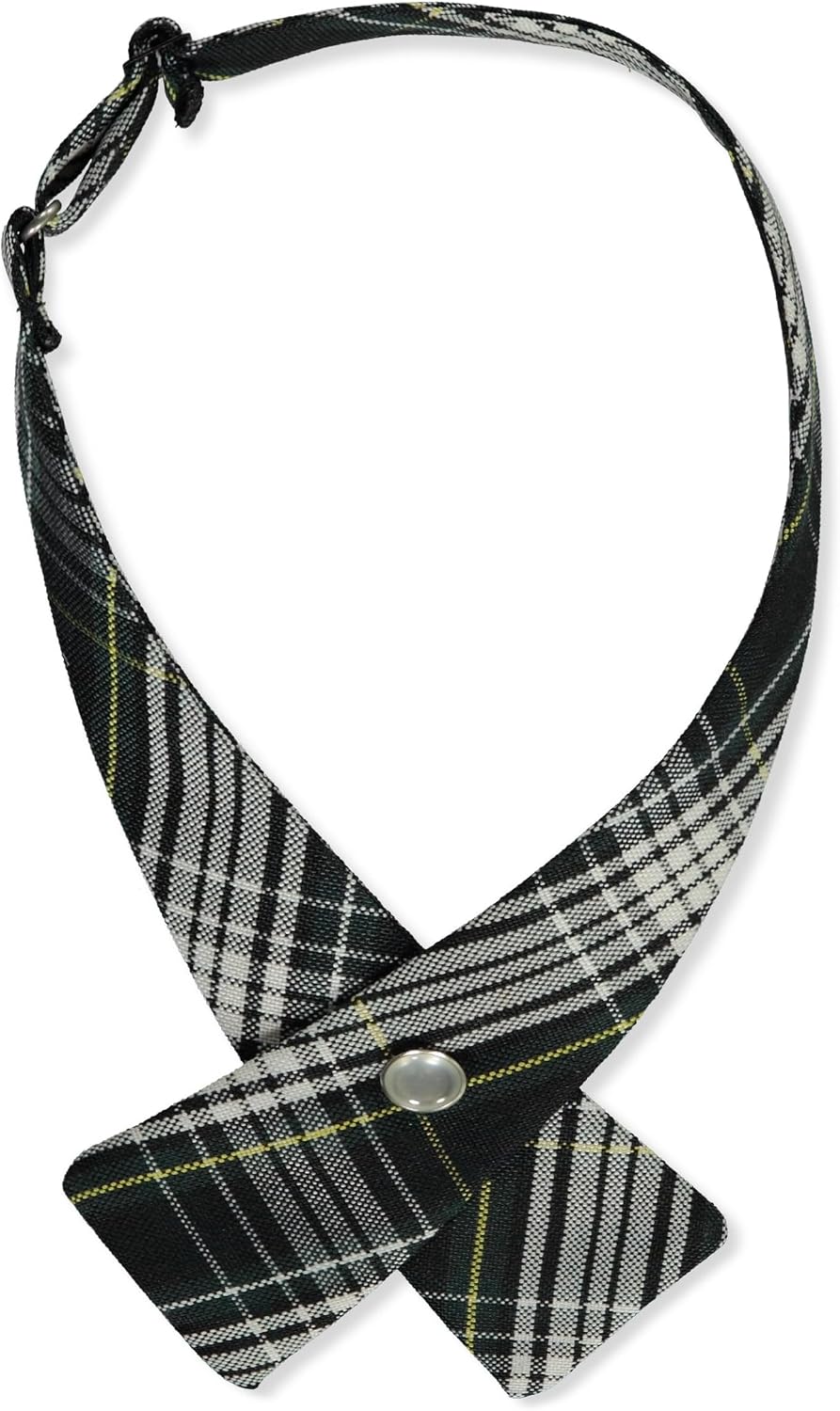 Cookie's Criss Cross Tie - green/white/gold *plaid #61*, one size