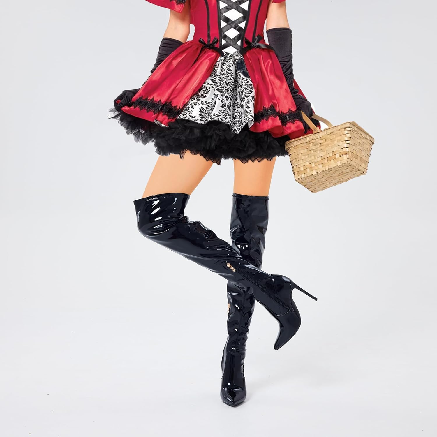 GENSHUO Over the Knee Boots for Women with Heel Suede Thigh High Boots Stretch Sexy Pointed Toe Stiletto Long Boot Shoes - Image 2