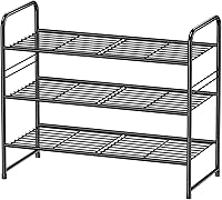 Vista 11 de Zapatero de metal de 2 niveles para armario, apilable, negro