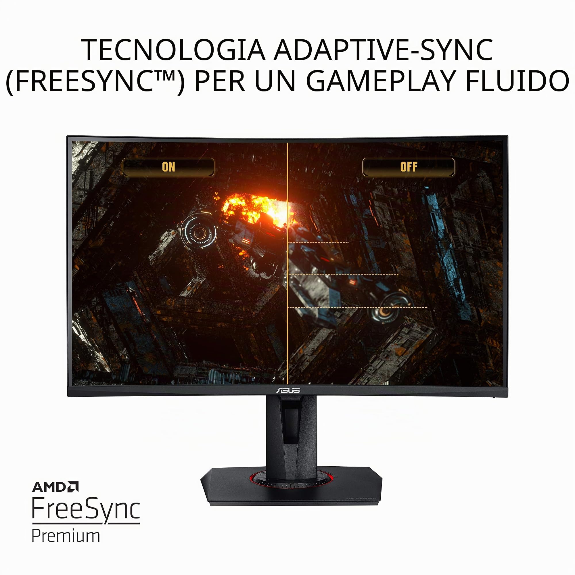 ASUS TUF Gaming VG27WQ Curved Gaming Monitor – 27 inch WQHD (2560x1440), 165Hz, Extreme Low Motion Blur™, Adaptive-sync, FreeSync™,1ms (MPRT), DisplayHDR™ 400