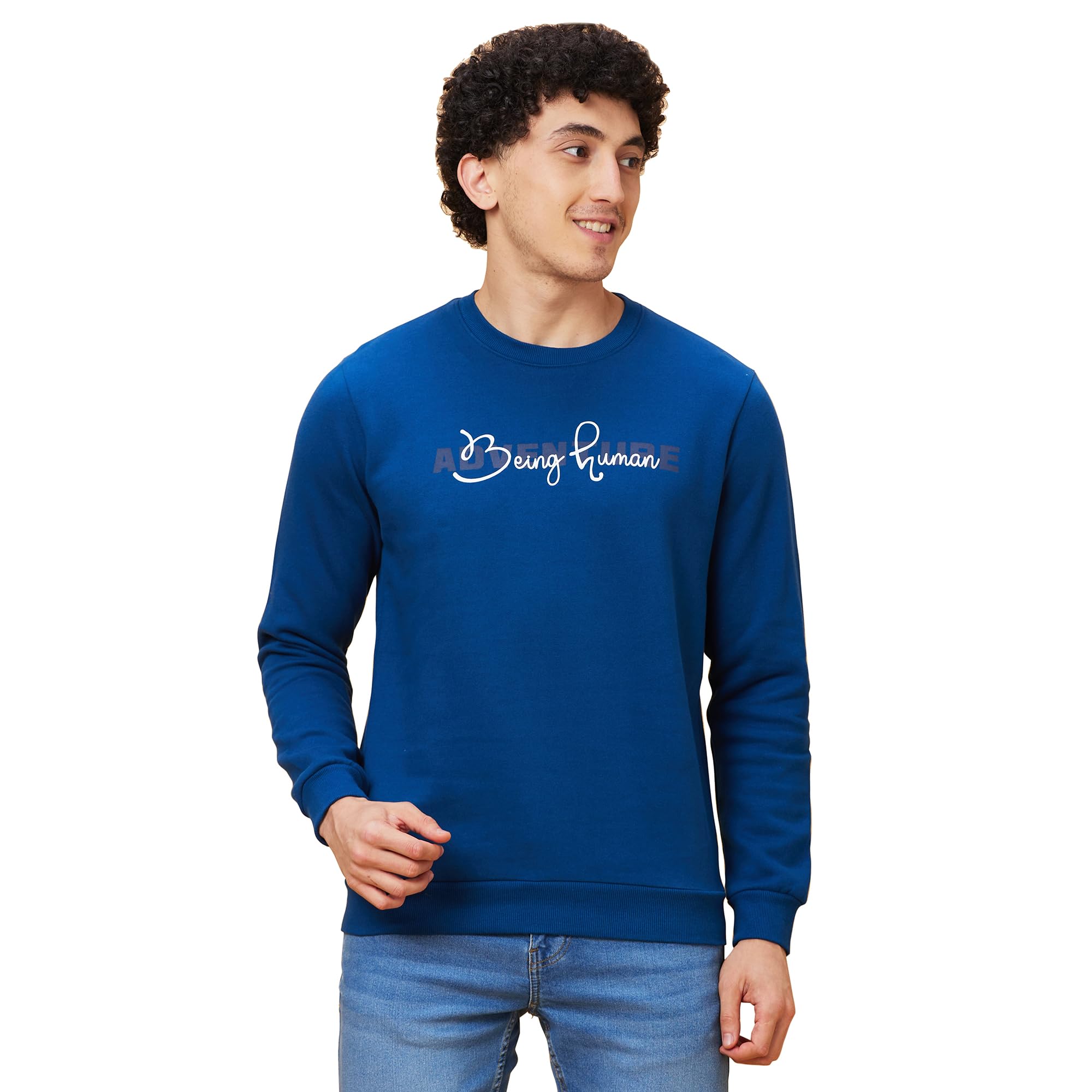 Being HumanGarments Mens-Top Sweatshirt (Size: M)-BHFLSLV23523-NAVY