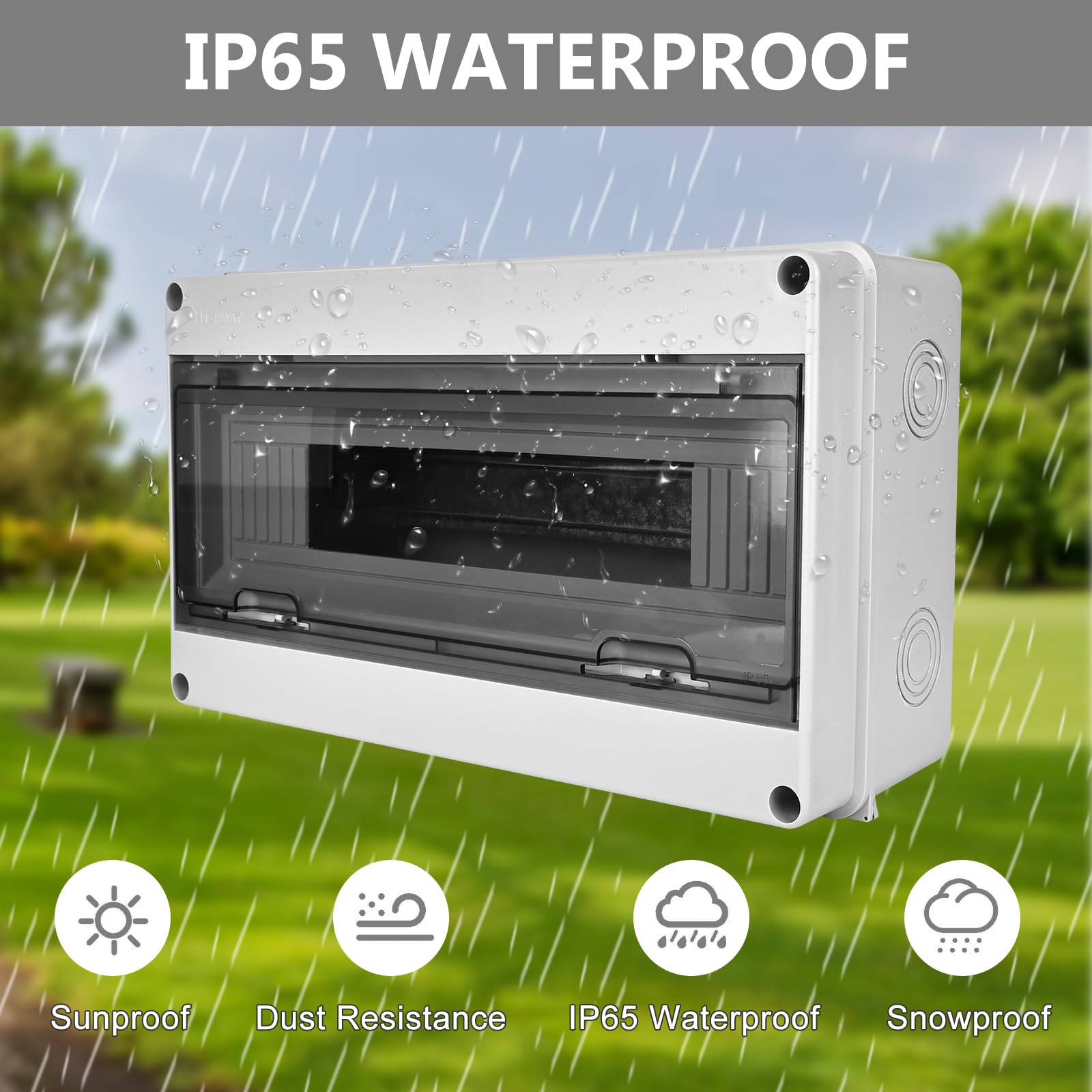 Caja Cuadro Electrico Superficie: Caja Estanca Exterior Electrica, 18 Módulos Caja Distribucion Electrica IP65 a Prueba, para Jardín o Exteriores