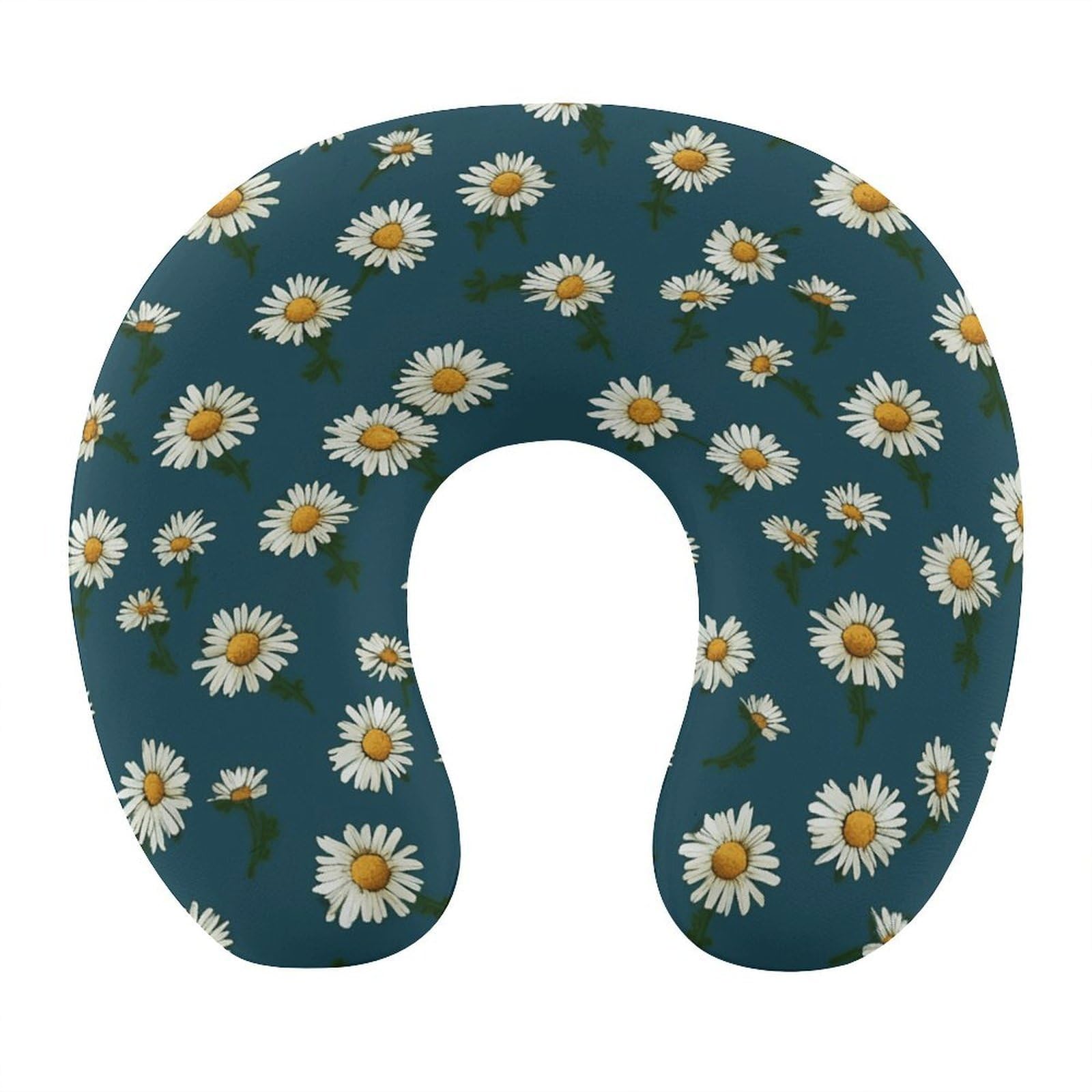 Almohada pequeña en forma de U, núcleo de almohada de espuma viscoelástica, cojín, proporciona apoyo para el cuello, almohada de viaje, adecuada para aviones, coches, hogares y oficinas.