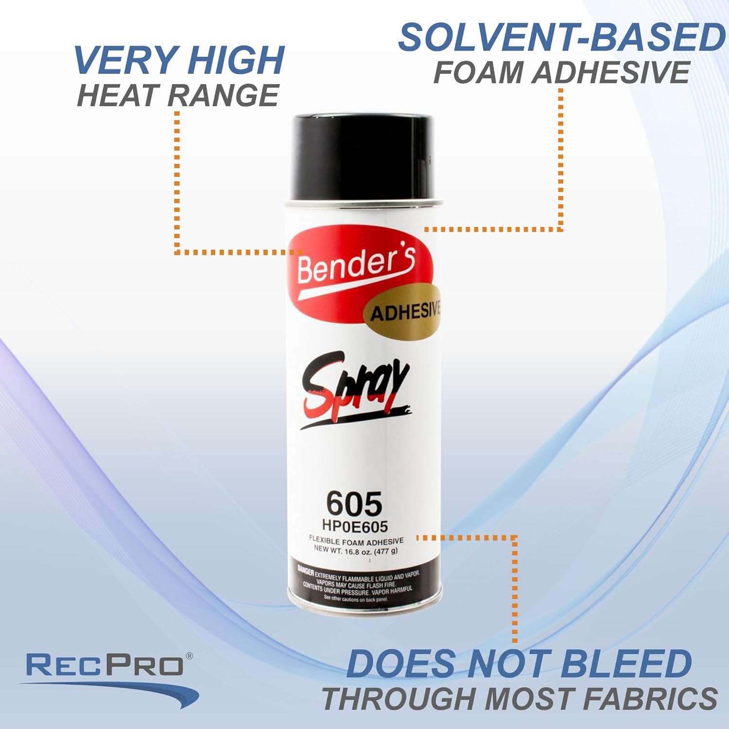 RecPro RV 16.8oz Flexible Foam Adhesive | Material Glue | High Temperature (2 Pack)