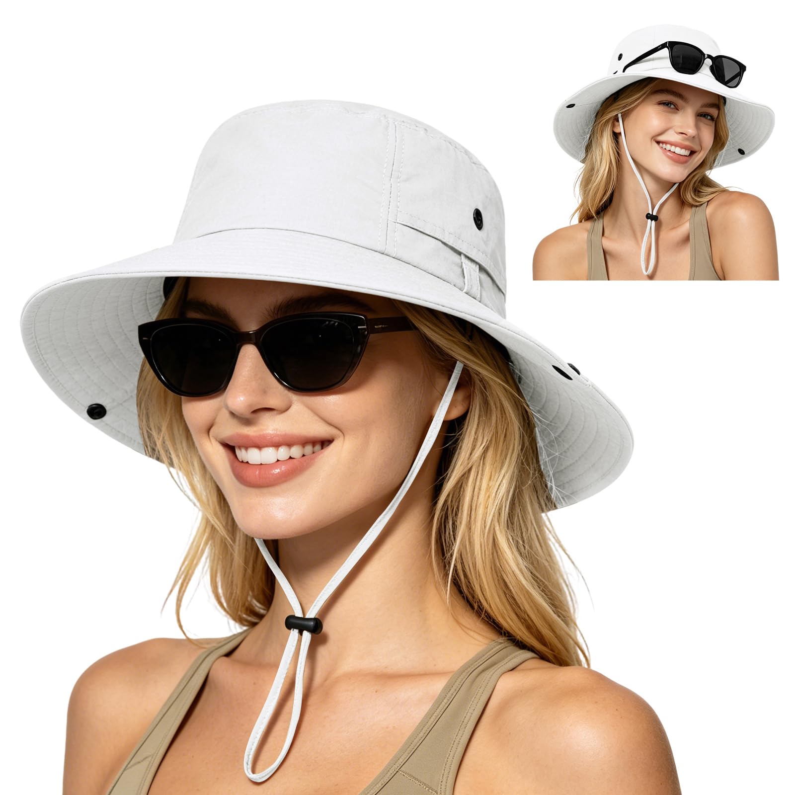 ZOORON Sun Hats for Women Men Fishing Hat UPF 50+ Wide Brim Bucket Hat