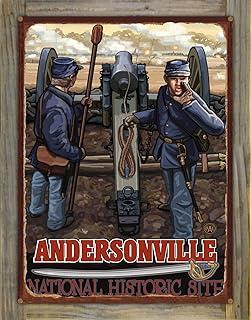 Andersonville Georgia National Historic Site Cannon Rustic Metal Print on Reclaimed Barn Wood from Travel Artwork by Artist Paul A. Lanquist 17" x 23"