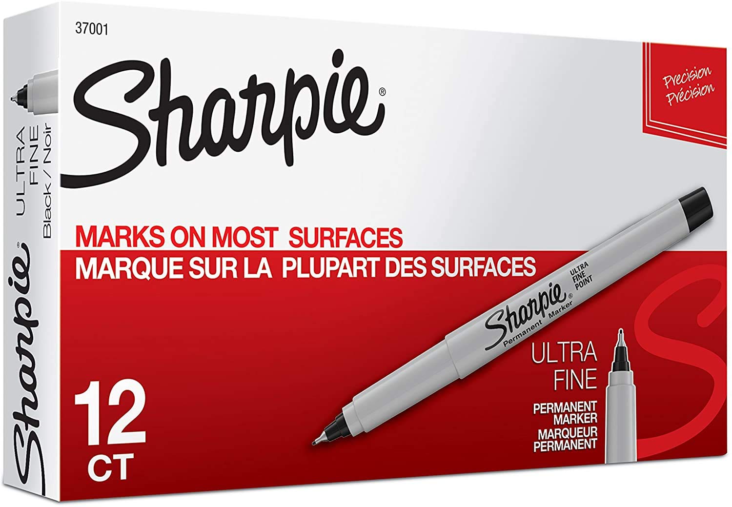 Sharpie 37001 Permanent Markers, Ultra Fine Point, Black, 24 Count