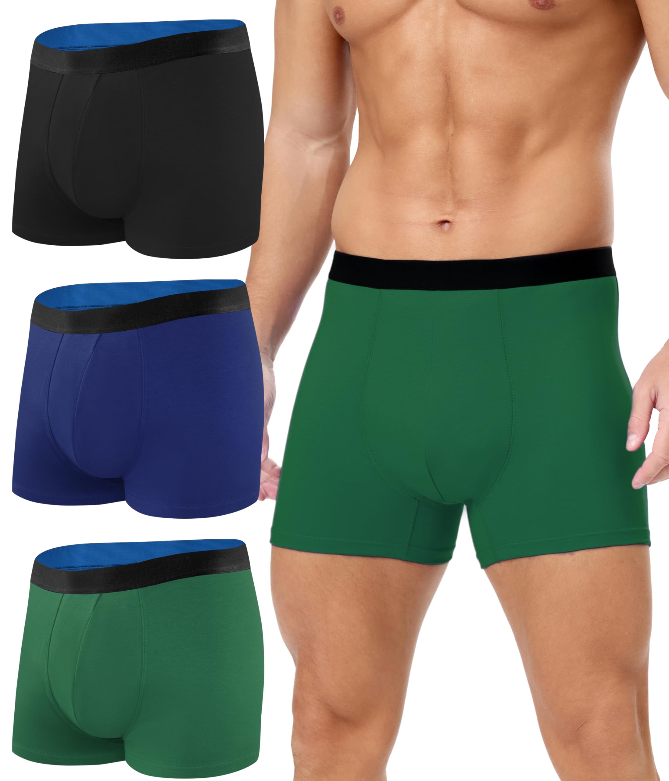 Inkontinenz Pants Männer,150ML Saugfähige Waschbare Baumwolle Inkontinenz Boxershorts Herren,Wiederverwendbare Auslaufsichere Unterhosen,Unterwäsche Trunks Herren 3er Pack(Mehrfarbig02,L)
