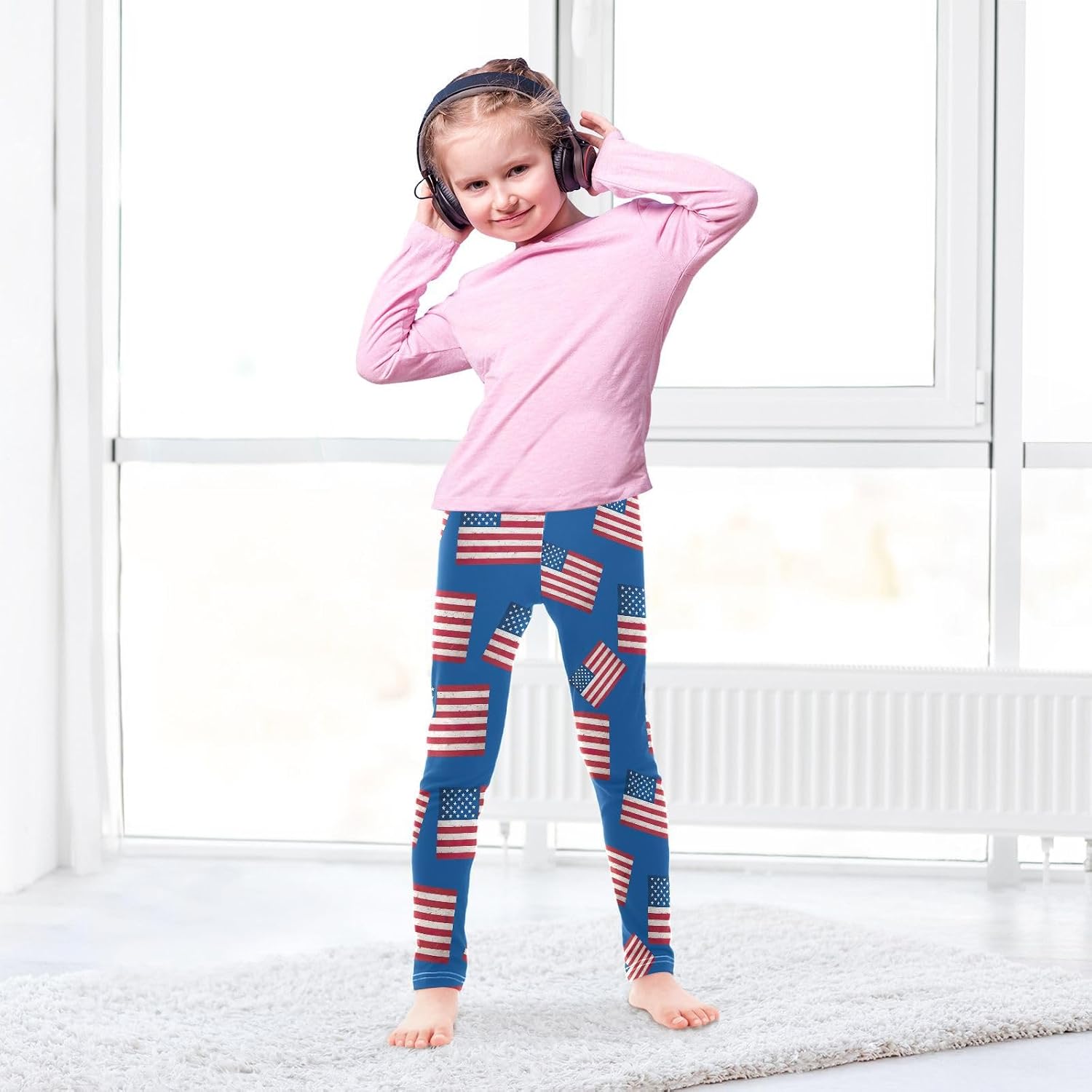 Kids Full-Length Leggings Vintage Flag Blue