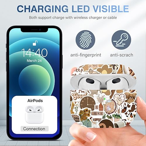 Vista 232 de Maxjoy for AirPods 2nd Generation Case, Unique Design Hard Protective Shockproof Airpods Case Cover with Keychain Compatible with Apple AirPods Sea