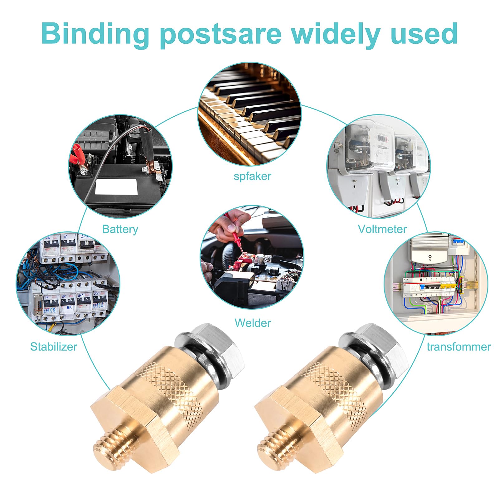 2 Adattatori Per Batteria Auto Con Filettatura M8 - Morsetti In Ottone E Viti Inox | Per Cablaggi - Foto 3