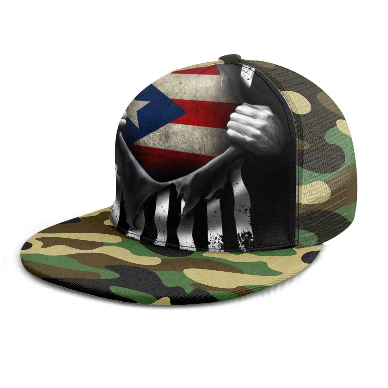 Baseball Cap Puerto Rico Flag Pull Apart 3D Printed Adjustable Baseball Caps Unisex Hip Hop Snapback Flatbrim Hats