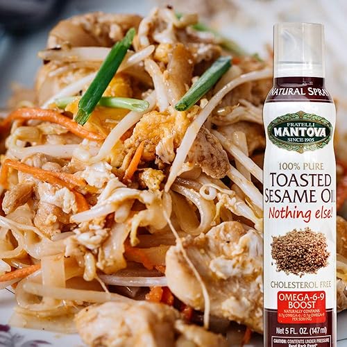 Miniatura 6 de Mantova Aceite de sésamo tostado, espray de cocina 100% puro con omegas, perfecto para asar a la parrilla, hornear o condimentar para cocinar,