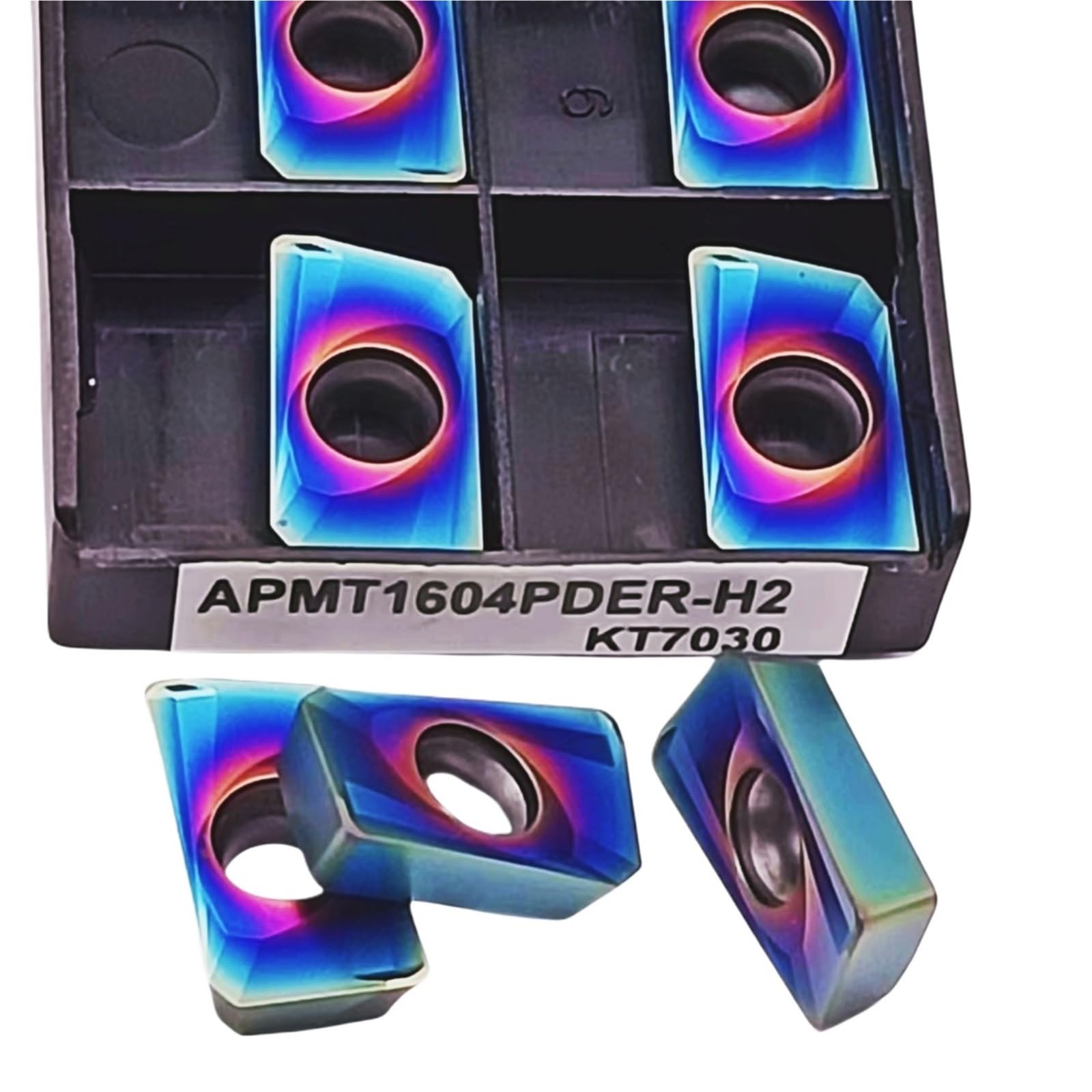 10 Uds. Insertos De Carburo Herramientas Torneado Fresa Frontal CNC Fresado(APMT1604-H2 KT7030)