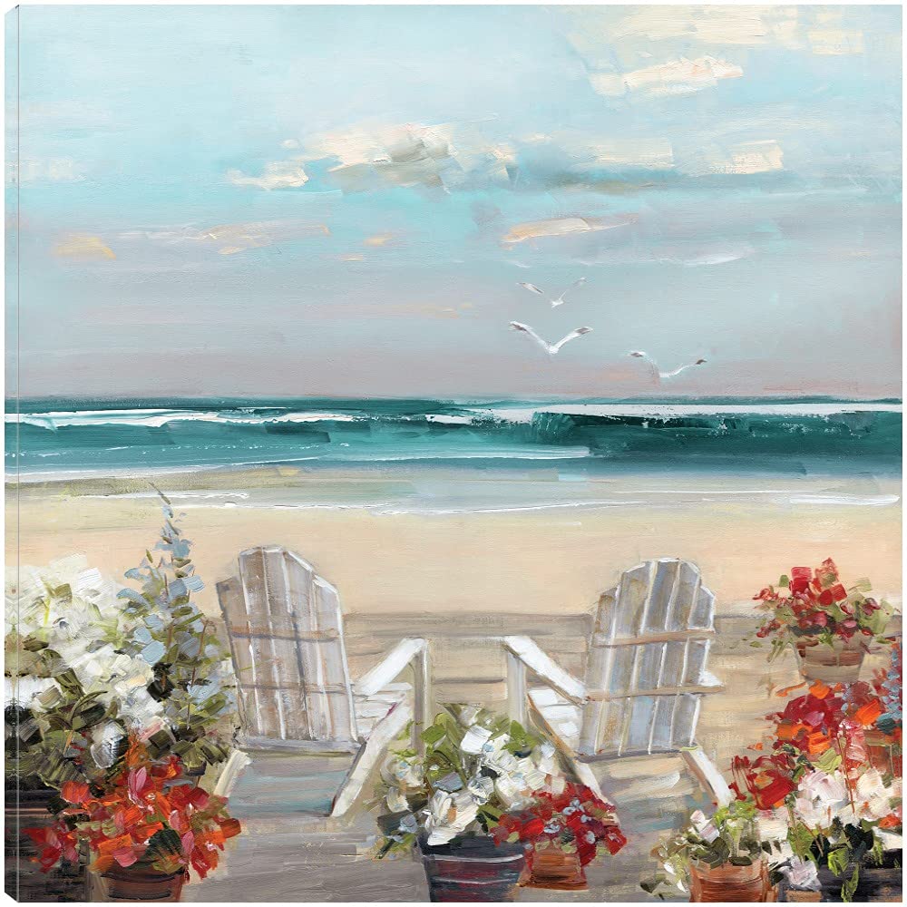 Fine Art Canvas Summer Seabreeze Canvas Wall Decor by Artist Sally Swatland for Living Room Bedroom Bathroom Kitchen