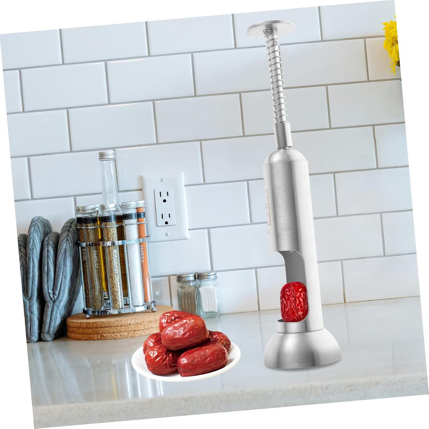 Stainless Steel Red Date Core Remover Fruit Pit Pitter Kitchen Gadget Lightweight Easy to Use and Clean Practical Tool for Jujube Cherry Deseeding
