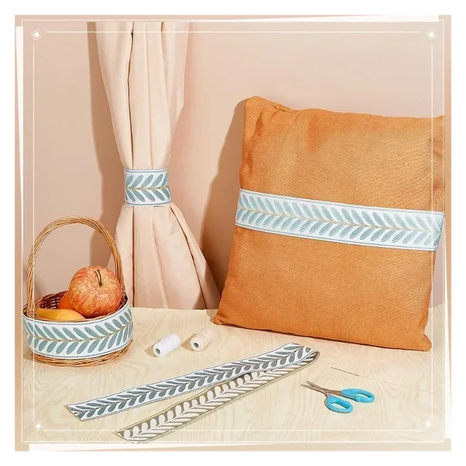 Adorno jacquard Cinta de jacquard 10,9 yardas y 2,4 pulgadas ancho con bordado tejido(Type 3)