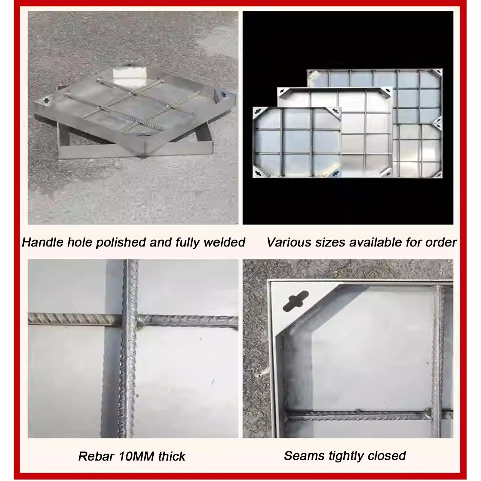 Cubierta invisible de acero inoxidable, tapa de cámara de inspección para tanque séptico, para uso en exteriores y resistente a la intemperie