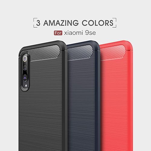 Miniatura 9 de Funda compatible con Xiaomi Mi 9 SE, carcasa delgada de absorción de impactos de fibra de carbono para Xiaomi Mi 9 SE (negro)