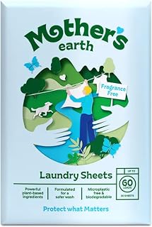 Mother's Earth Waschmittelblätter – leichte Wäscheblätter | plastikfreie Verpackung | geeignet für die tägliche Wäsche | geruchlos
