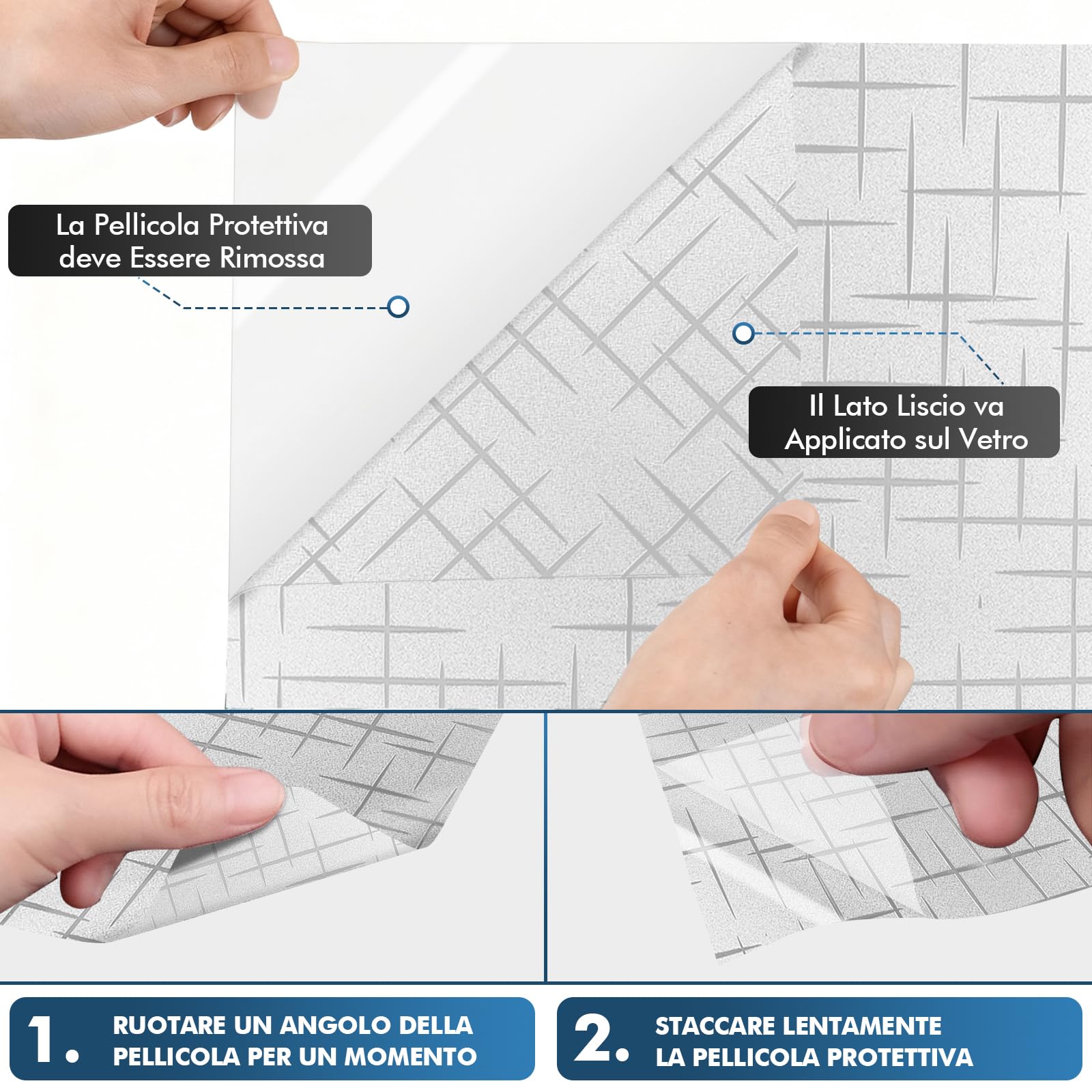 shinfly Opaca Pellicola per Vetri Finestre Privacy, Pellicola Adesiva per Vetri Elettrostatica 90x200cm, Protettiva anti-UV, Window Film Adatto per Ufficio Bagno Camera da Letto Soggiorno Cucina