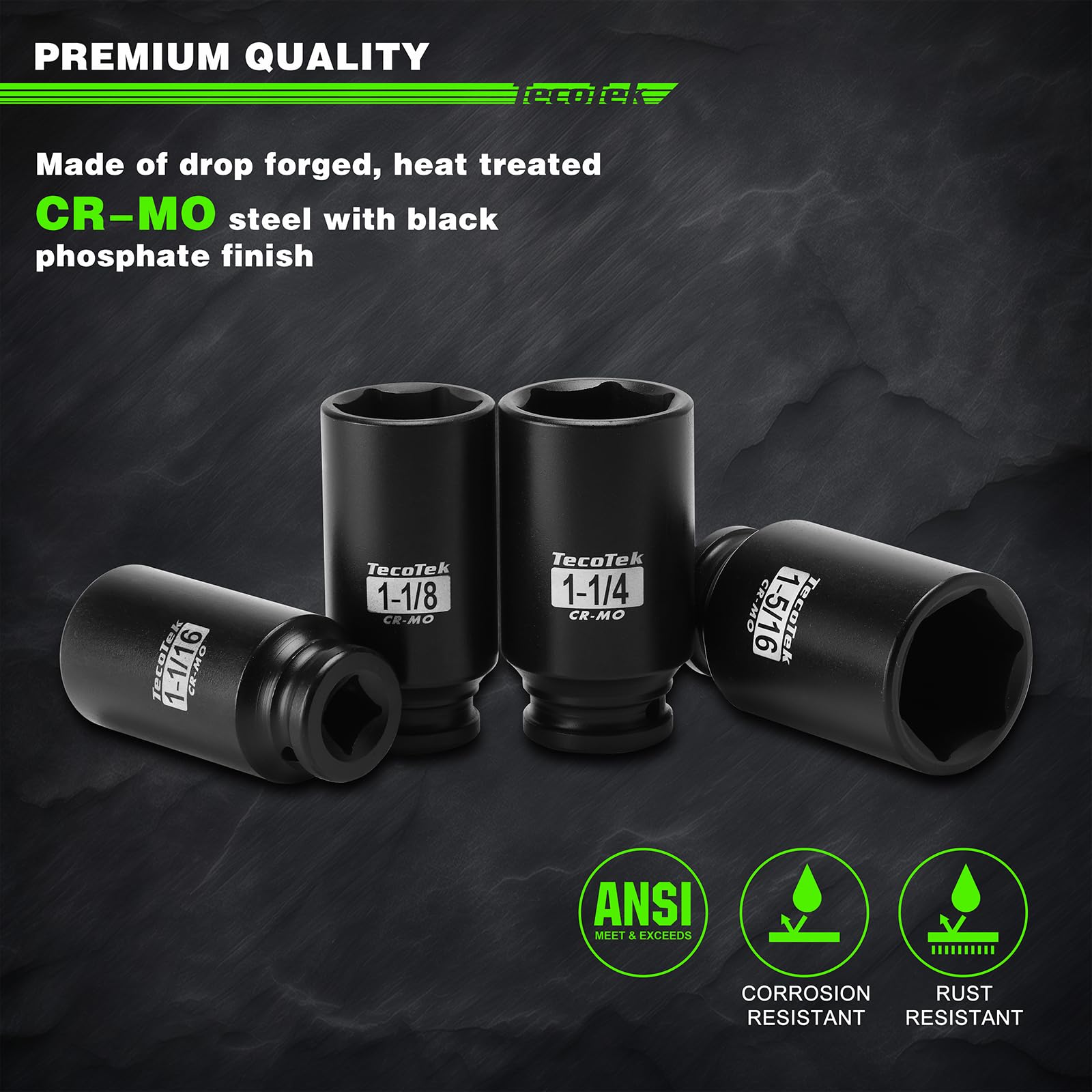 Juego De Llaves De Impacto Aoben 1/2puLG, 18 Piezas, 6 | Meses Sin Interés