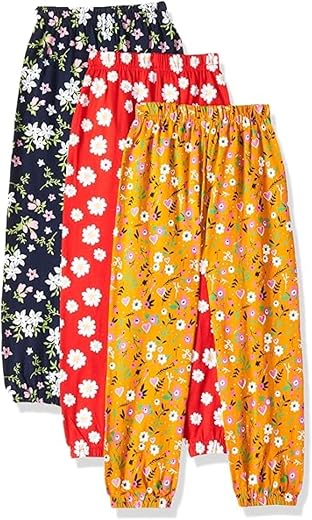 T2F Girl's Cotton Regular Fit Printed Track Pant (Pack of 3)