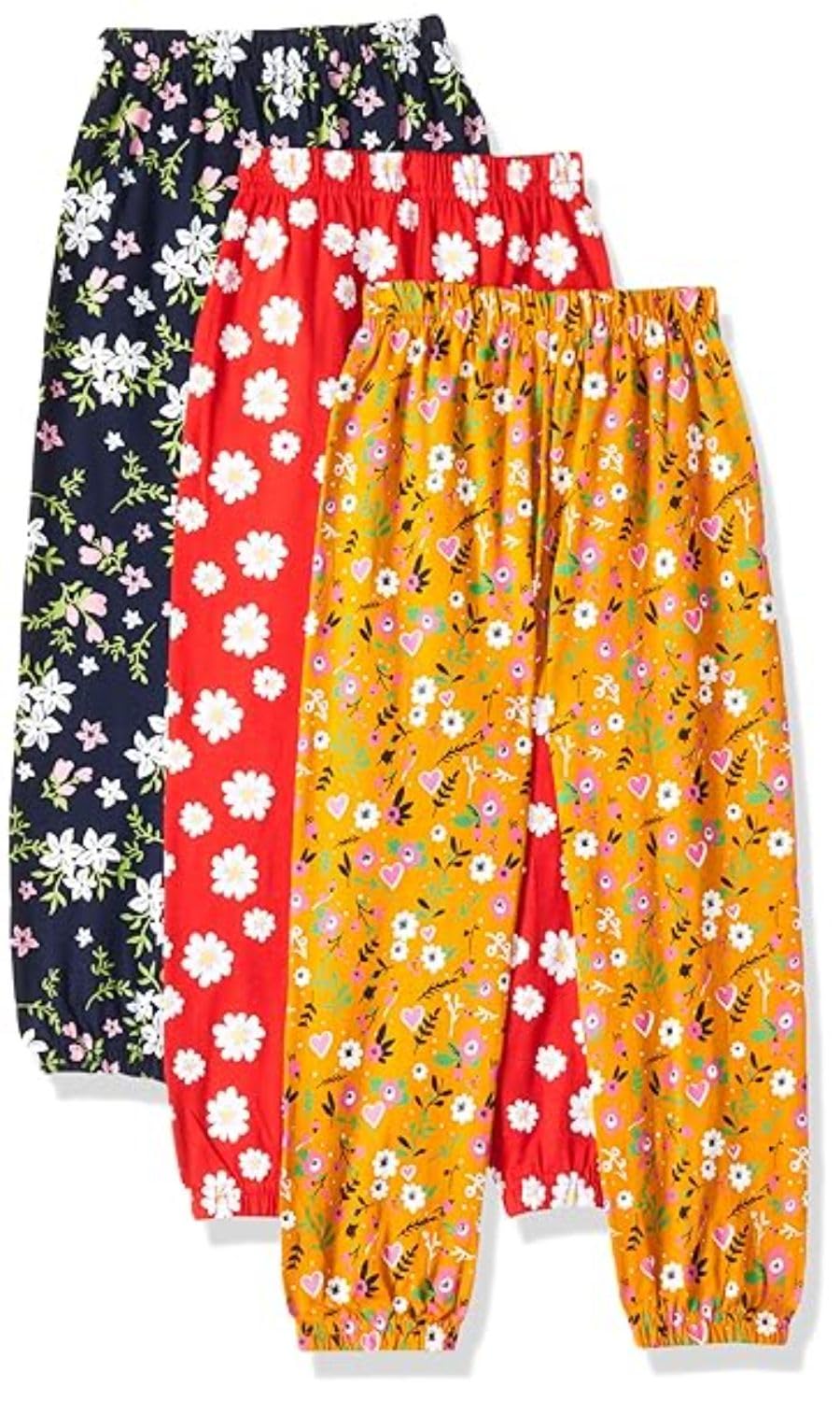T2F Girl's Cotton Regular Fit Printed Track Pant (Pack of 3)-image-38