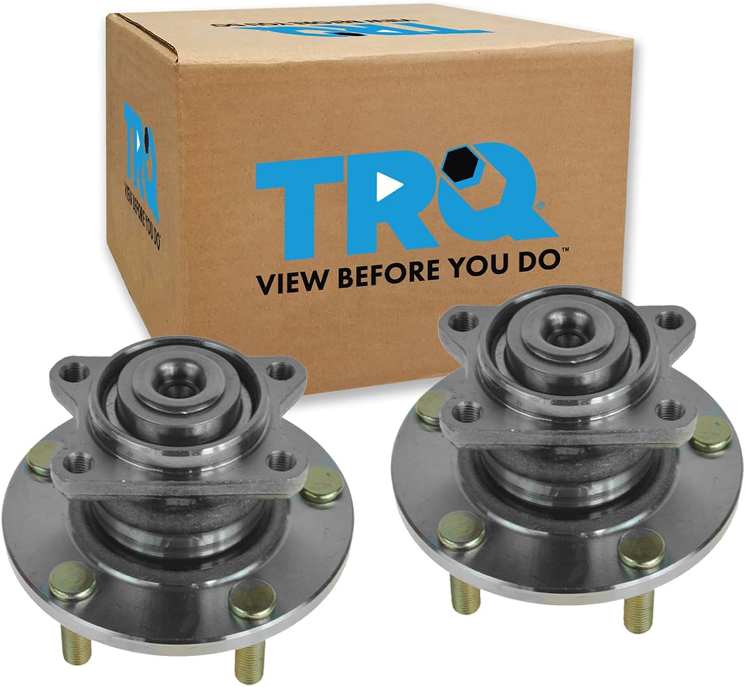 TRQ 2 Piece Rear Wheel Bearing & Hub Assembly Set Compatible with 2005 Mitsubishi Eclipse 2004-2008 Galant