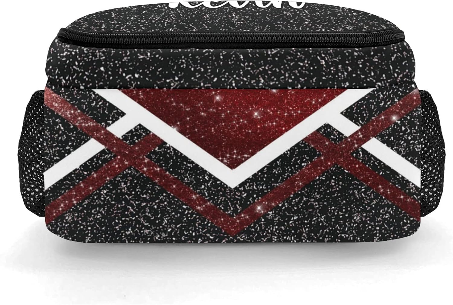 XOZOTY Bling Print Red Cheerleader Cheer Backpack Personalized with Name for Men Women Shoulder Bag Laptop Bag Bookbag