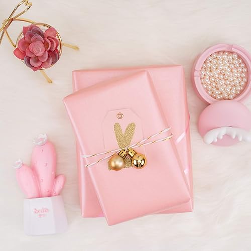 Miniatura 6 de RUSPEPA Papel de regalo rosa mate, color liso perlado, papel lustre perfecto para bodas, cumpleaños, Navidad, baby shower, 17 pulgadas x 32.8 pies