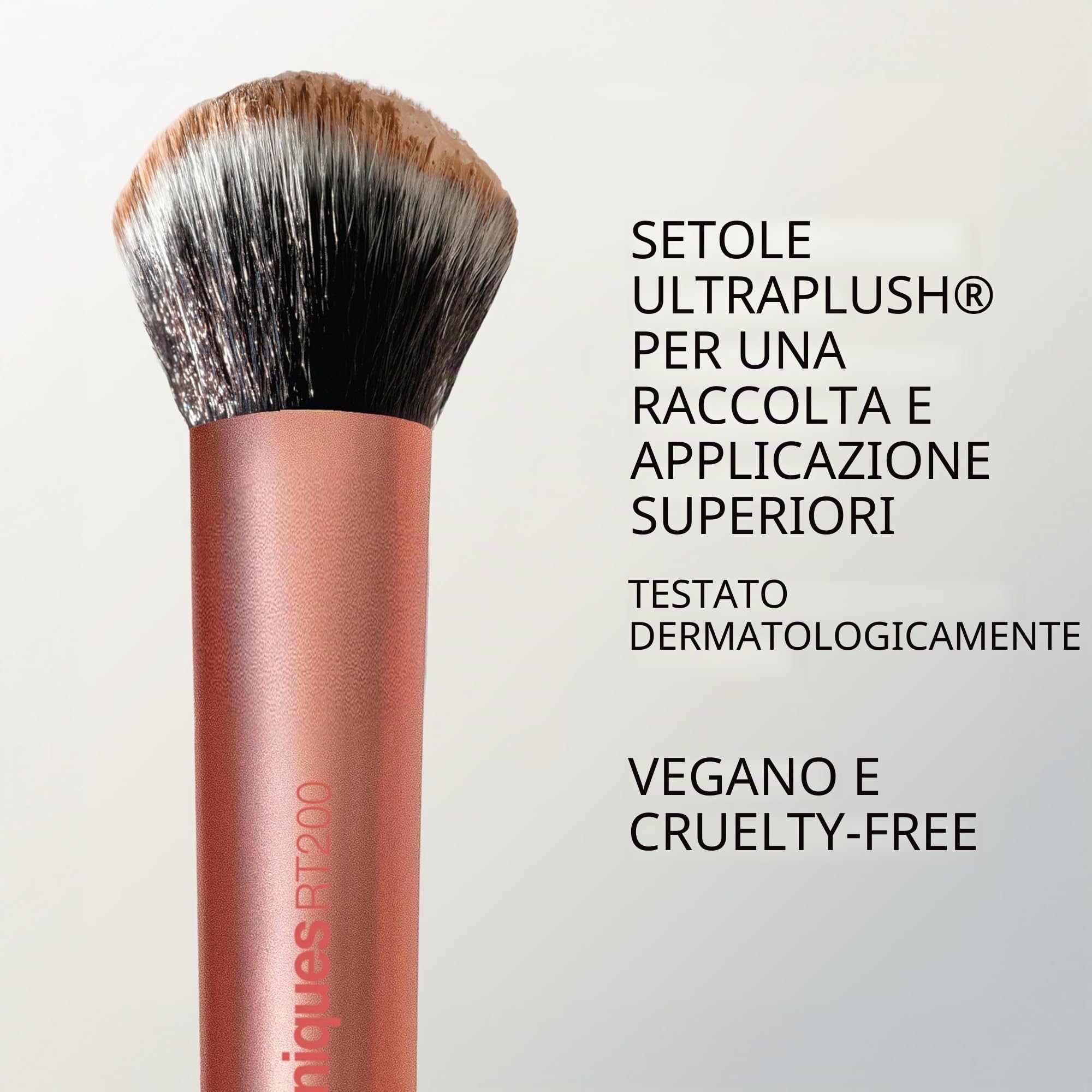 Real Techniques Pennello da trucco per viso Expert, per fondotinta liquido e in crema, fard e bronzer,1 confezione