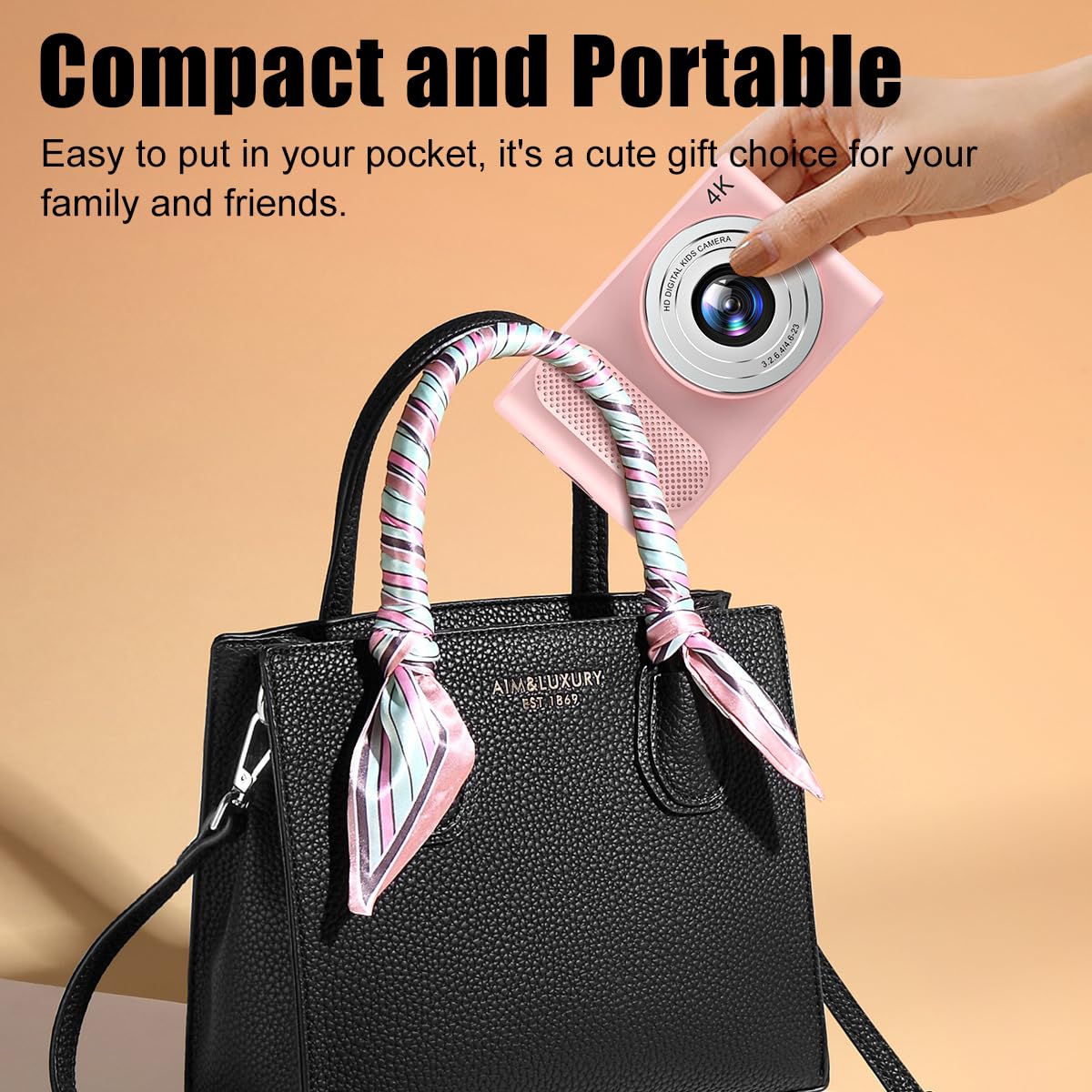 Appareil Photo Numérique, Appareil Photo 4K pour Enfants HD 48MP, Zoom 16X, Appareil Photo Numérique avec écran 2,4 Pouces, Petit Appareil Photo Compact pour la Photographie de