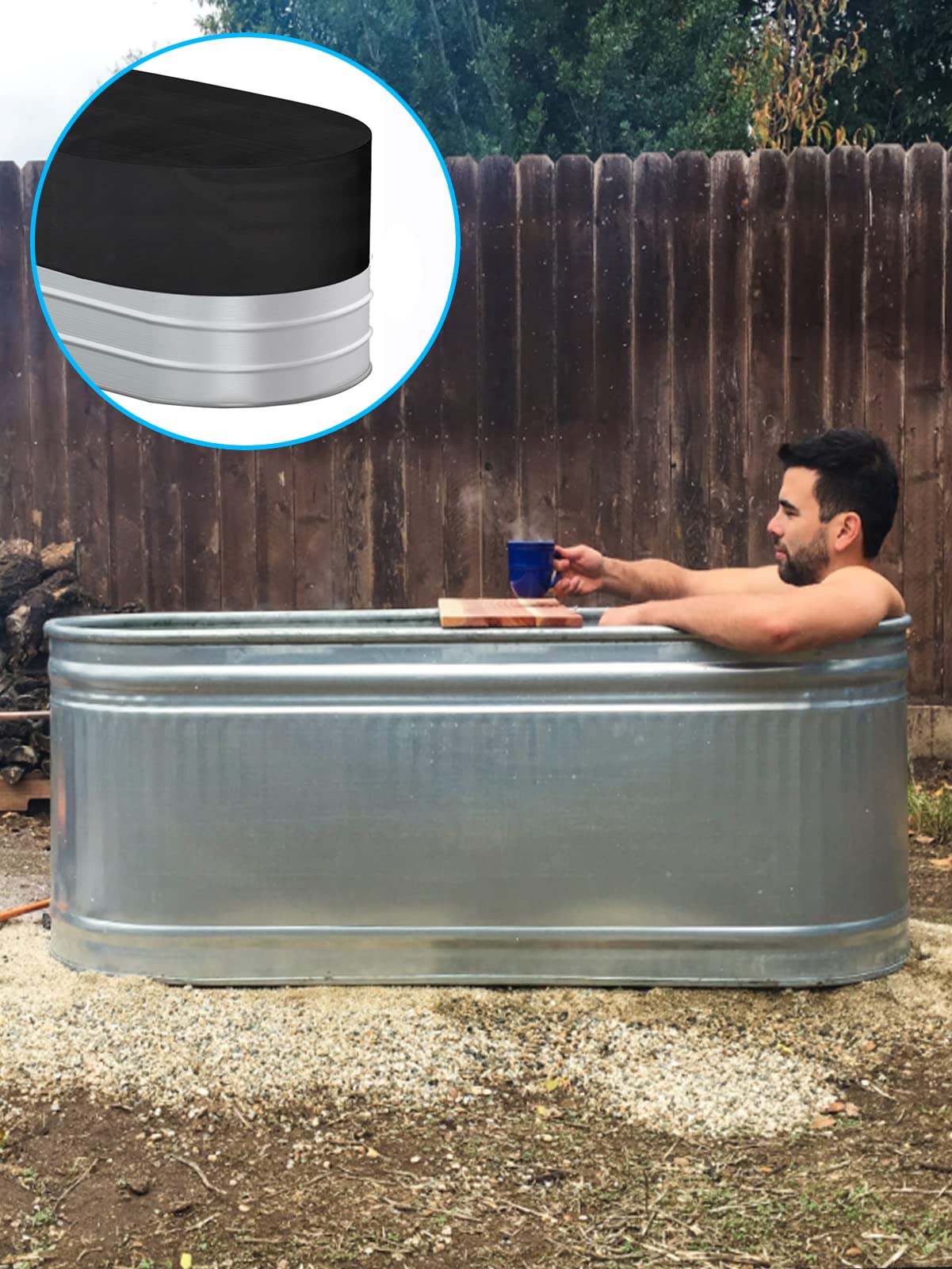 Ovale Tankabdeckung Aus 210D Oxford-Gewebe – Wasserdicht, UV-beständig – Größe 133 X 81 X 31 Cm – Mit Gummizug – Für Viehtränken, Wassertanks & IBC-Container – Schwarz