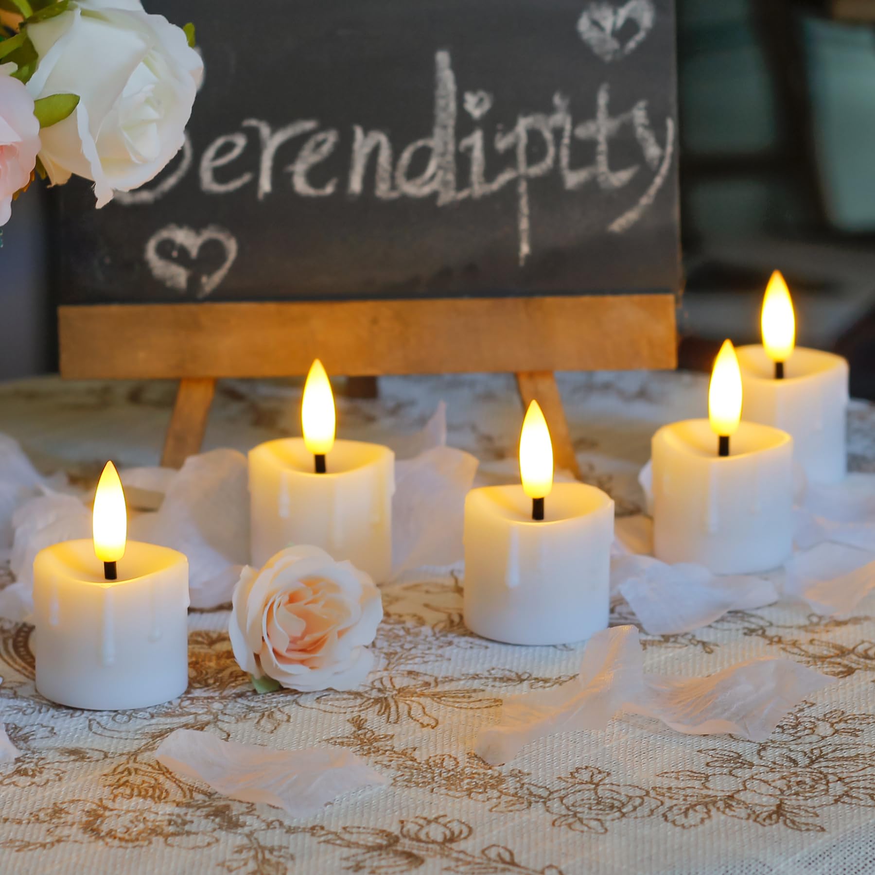 Yeelida Rechargeable Flameless 4cm x6.5cm Tea Light LED Candles with Remote & Type-C Charging Cable - Image 4