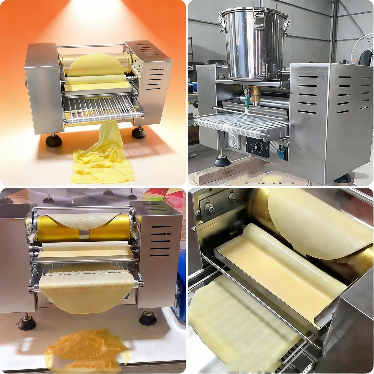 Máquina para Hacer Crepes Profesional automática de 2200 W con Temperatura y Velocidad Ajustables para Preparar Crepes de mil Capas (15 cm/20 cm) 6in