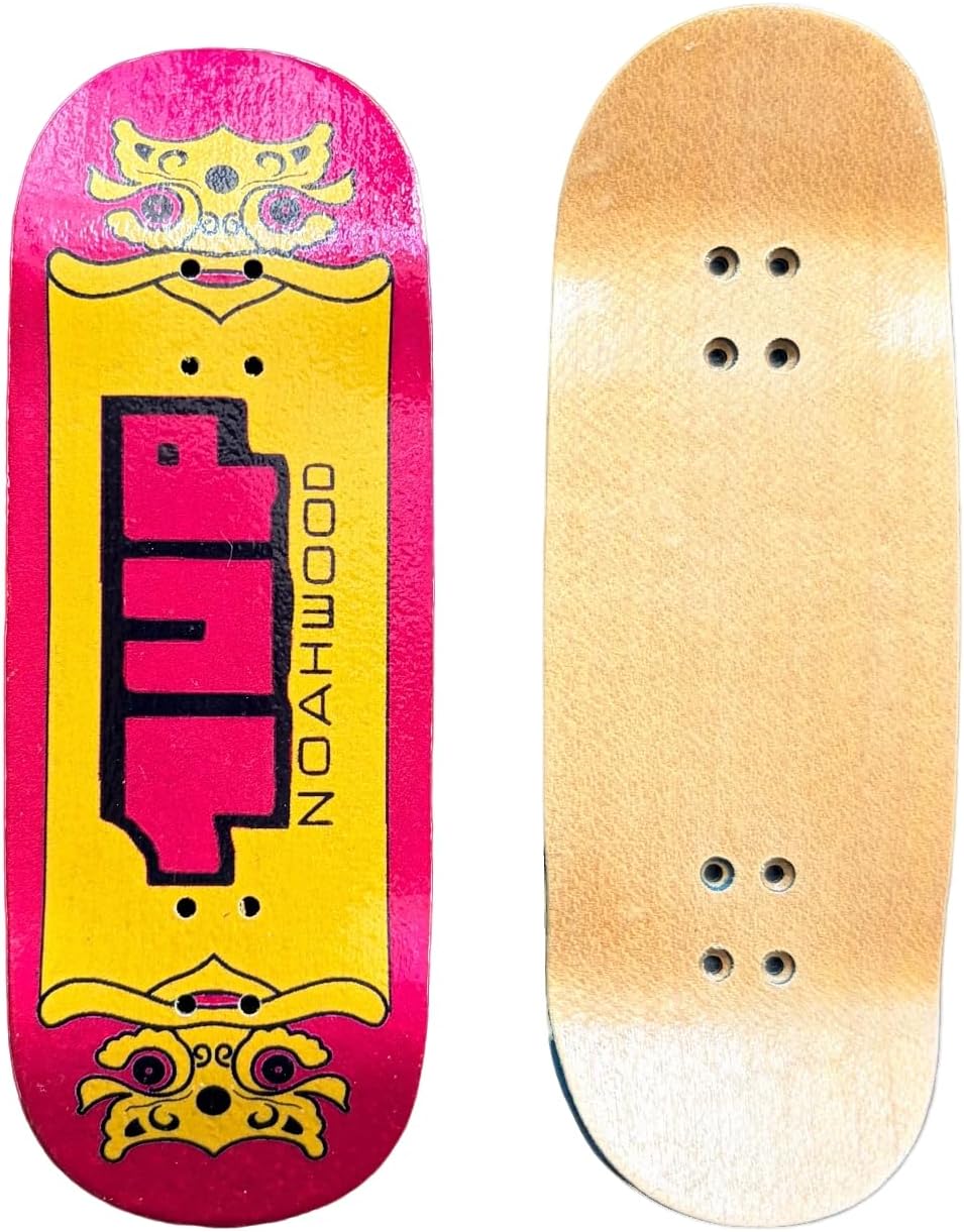 NW Fingerboard Complete (Short Nose Short Tail Deck 98x34.5mm 5-Layer Color Maple Pro concave Design Mini Skateboard Deck) + Prince 3G Silver Truck + Crown White Wheels ii (Yellow 1up)