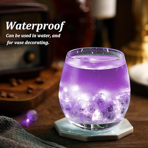 Miniatura 4 de AIKEI 100 luces LED de globo, luces de mini bolas moradas, luces de larga duración en espera, luces de fiesta, luz LED impermeable para linterna de