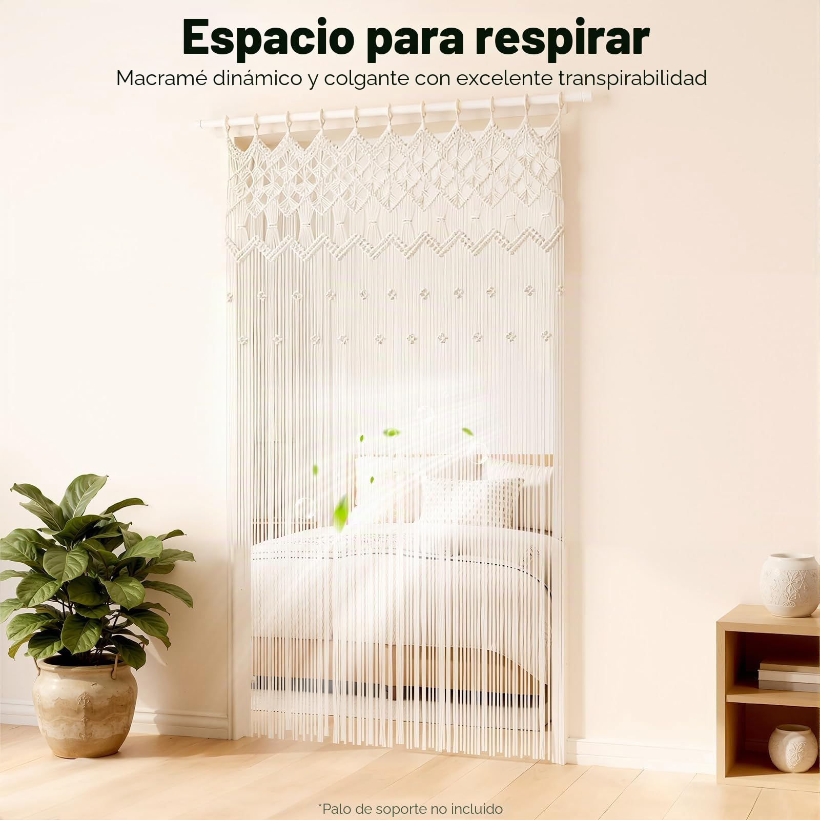 Boho Macramé, 120x195cm Boho Tapiz para Colgar en la Pared, Cortina para Puerta, Tapiz para Ventana para Fondo de Boda, Cortinas para Ventanas, Decoración de Pared para el Hogar
