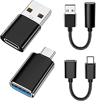 Vista 1 de xiwxi Paquete de 4 USB-C a USB-A y USB-A a USB-C Cable OTG, tipo C tipo A macho hembra adaptador SuperSpeed de transferencia de datos y carga rápida
