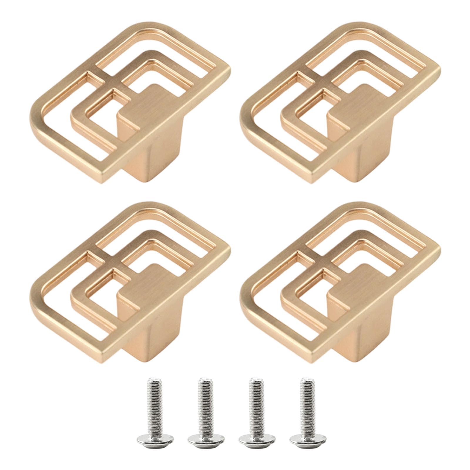 Fentency Single Hole 4Pcs Metal Cabinet Knob Drawer Pulls Simple Square Furniture Decorative Handle For Kitchen Cupboard Wardrobe Enduring Furniture Handles And Knob For Dressers Modern