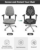 Vista 3 de Office Chair Cover Heart Design Pattern Protective Stretchable Universal Computer Chair Covers I Love You Stretch Rotating Chair Slipcover