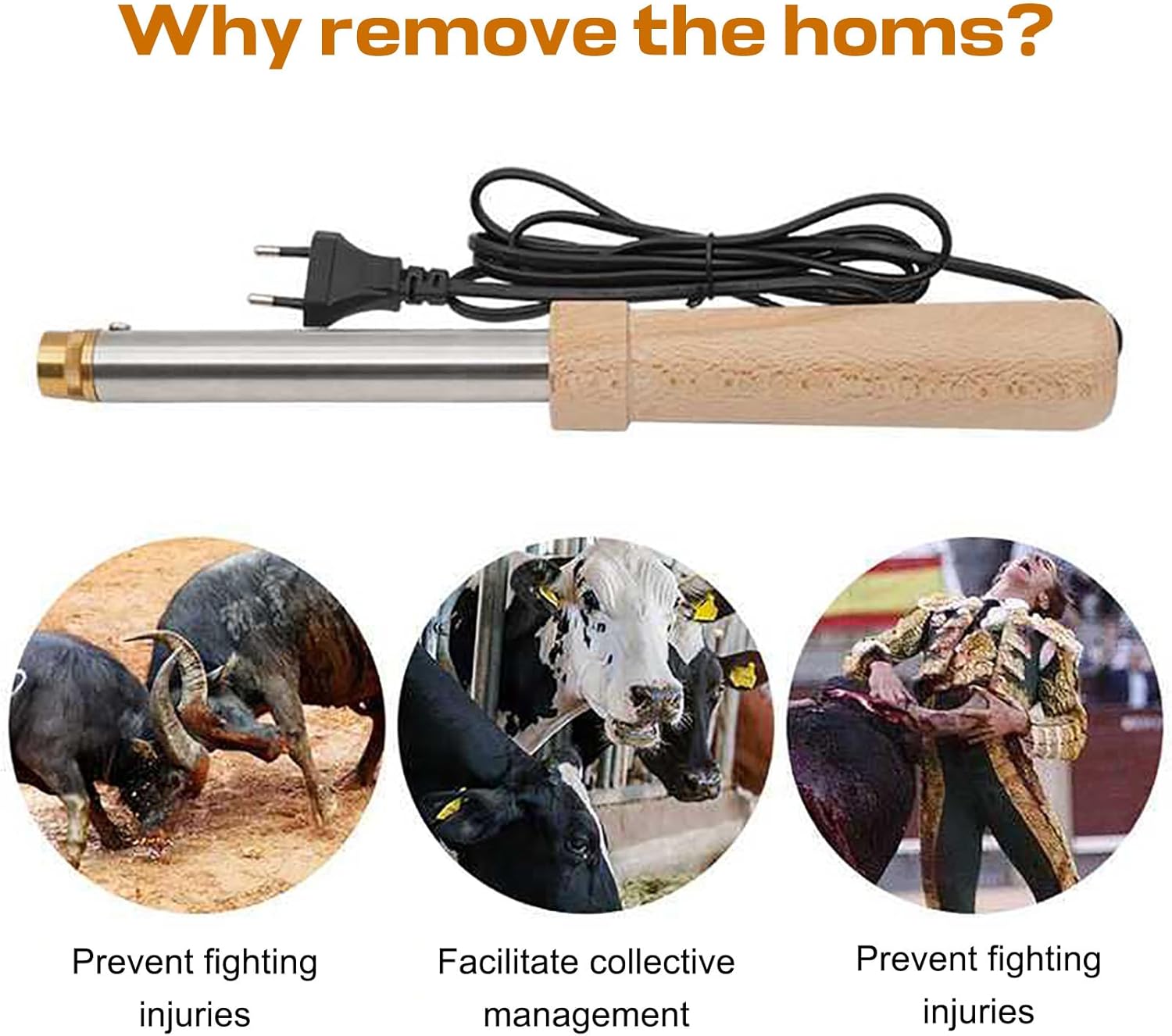 110V Electric Goats Dehorner Bloodless and Painless Dehorner High Temperature Resistant Bull Horn Breaker Dehorner for 15-70-Day Calves and Lambs