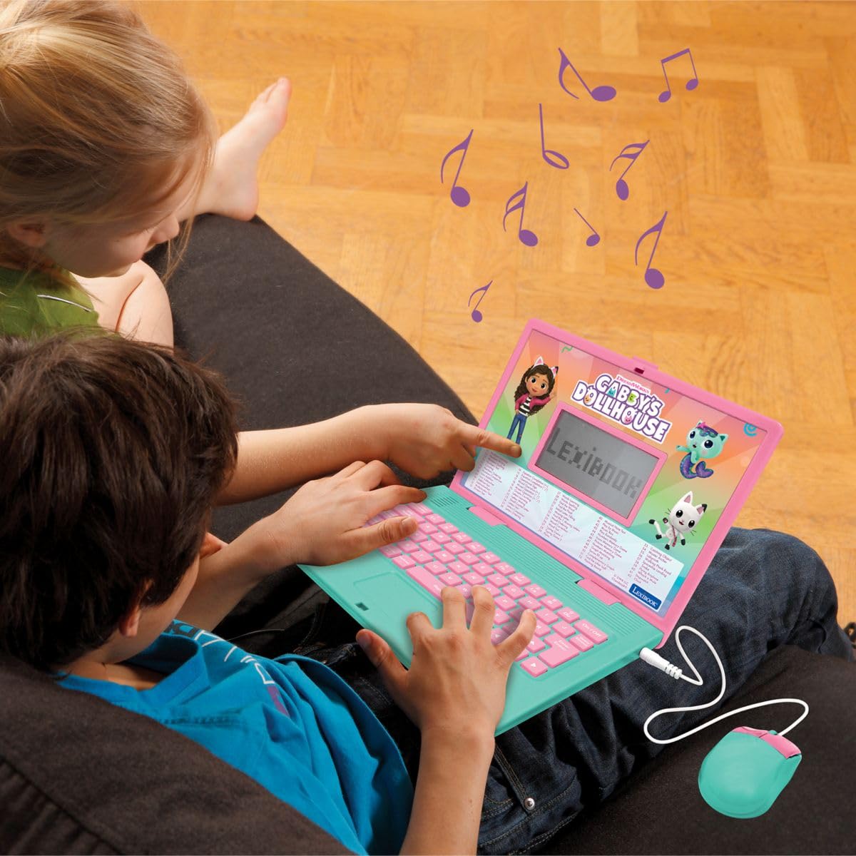 LEXIBOOK, Gabby JC598GDHi2LXB - Ordinateur éducatif bilingue Anglais/Espagnol, 124 activités linguistiques, écriture, mathématiques, logique, Musique et Jeux - Rose/Bleu