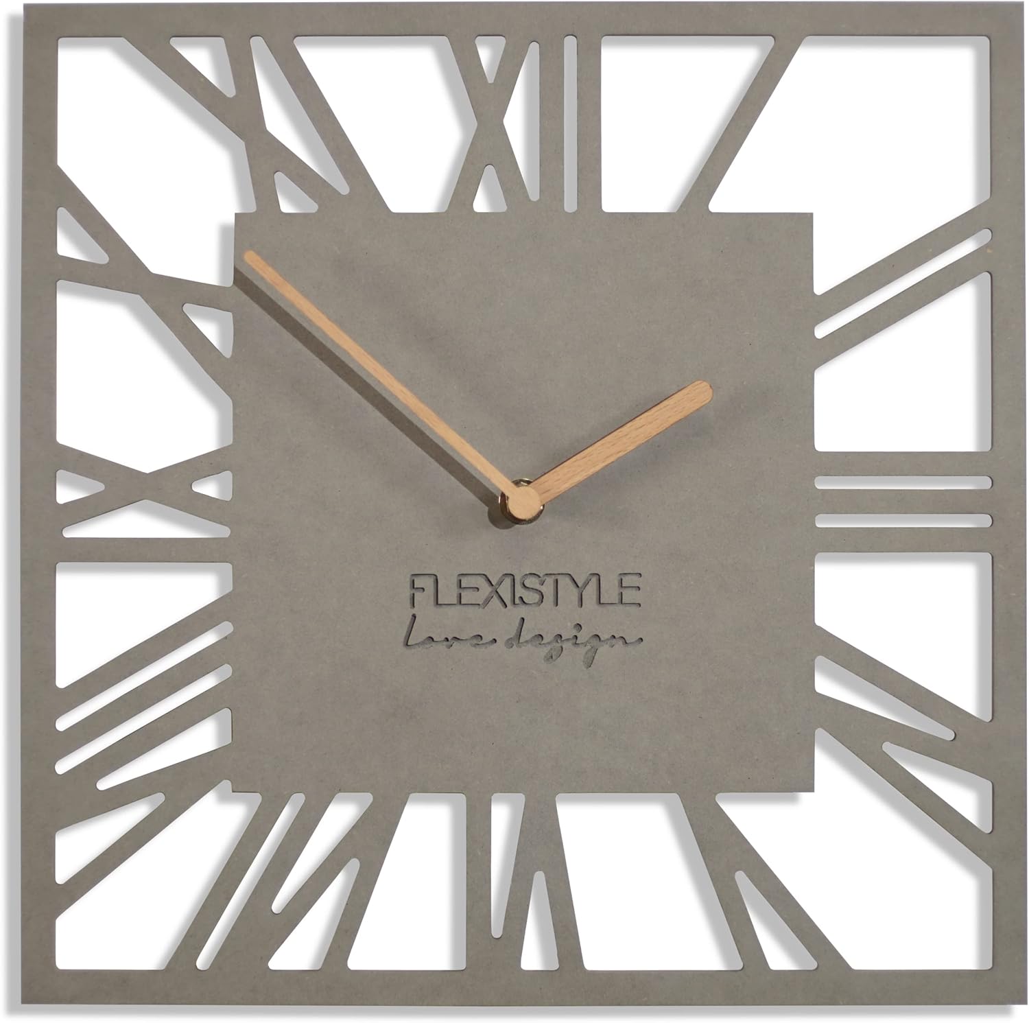 Wall Clock Large Modern Oak Wood Hanging Panel Slats 155 x 30 cm without Ticking Noises Modern Wood Oak Natural Black MDF Wood Look Living Room (Brown)