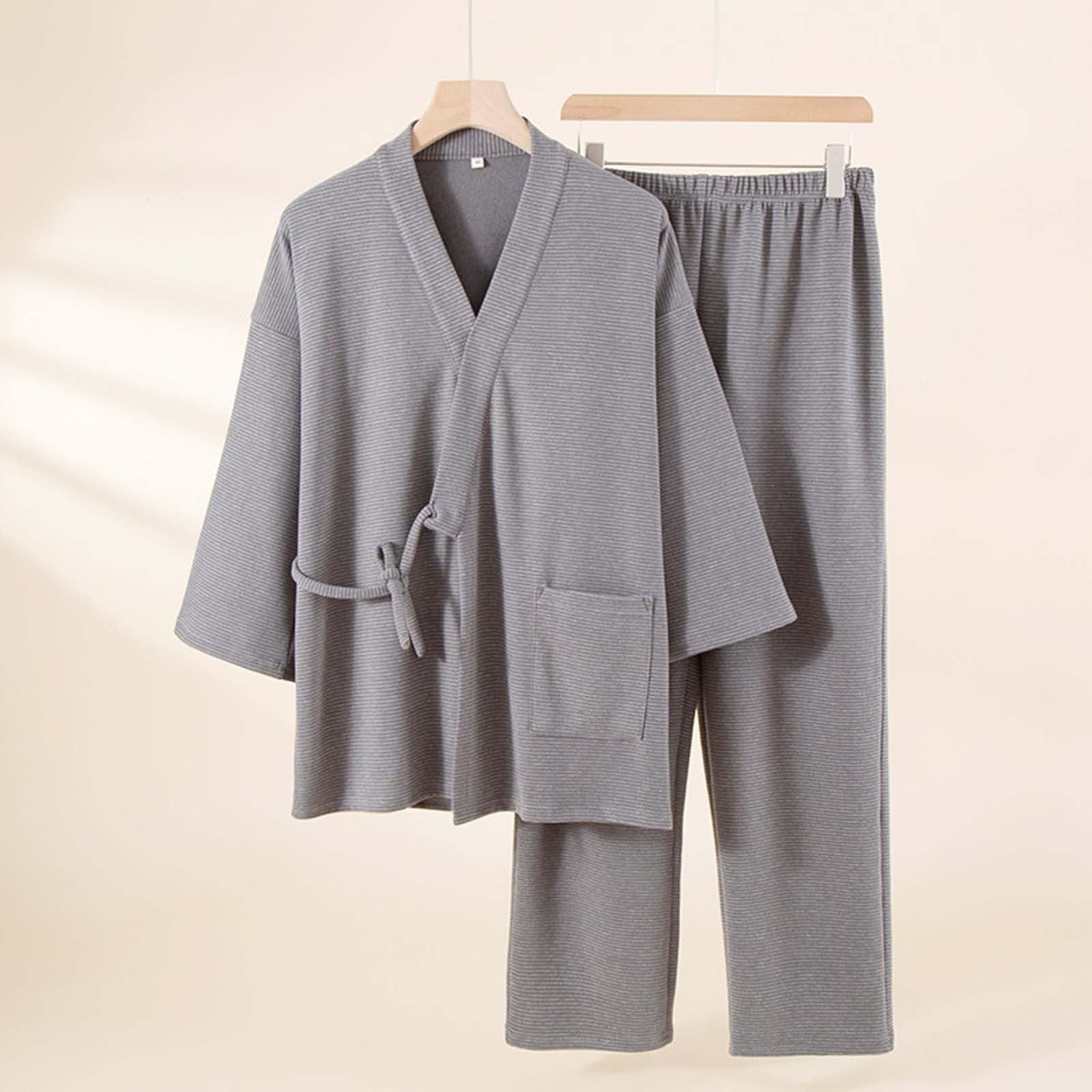 Genérico Pijama Hombre Invierno Pijama Hombre Polar Conjunto Casual De Dos Piezas Manga Larga Terciopelo Suave para Primavera Y Otoño