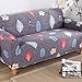 PONT Funda de sofá con Estampado elástico, Funda Universal de Tela Negra con Flores Blancas, Funda de sofá Antideslizante para decoración del hogar A10 de 4 plazas