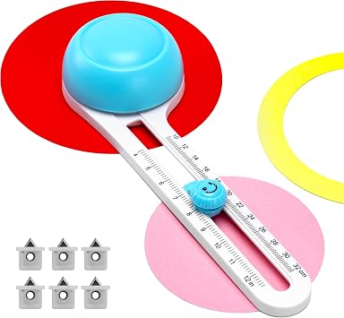 MyLifeUNIT Circle Cutter ، قاطع دوار دائري للحرف الورقية يتضمن Scrapbooking 6 شفرات ، قطر القطع 4 إلى 12.6 بوصة